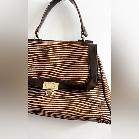 Elaine Turner Satchel African Antelope Hair Patent Leather 15” x 11” Gorgeous!! - Picture 7 of 16